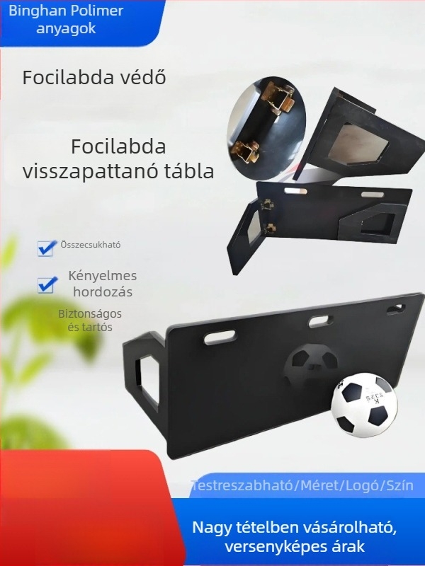PE futball visszaverő panel - összehajtható edzéssegéd a labdakezeléshez és lövésekhez, könnyű, korrózió- és ütésálló, csúszásmentes felülettel