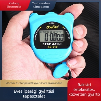 Elektronikus stopperóra, egyrudas, kétsávos sportidőmérő futáshoz és atlétikához