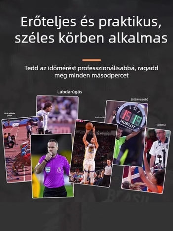 Többcsatornás elektronikus stopper versenyekhez, ABS ház, vízálló, szünet funkció, csúszásmentes felület