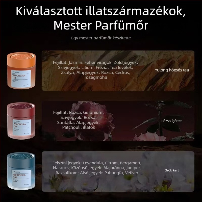 Philox Autó Aromaterápia: Szilárd Balzsam Dísz Üvegből Készült Parfum Tartóval, Yilan Illat, 61–90 Órán Át