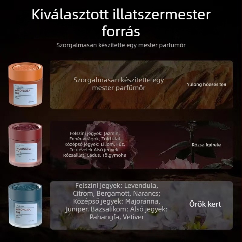 Philox Autó Aromaterápia: Szilárd Balzsam Dísz Üvegből Készült Parfum Tartóval, Yilan Illat, 61–90 Órán Át