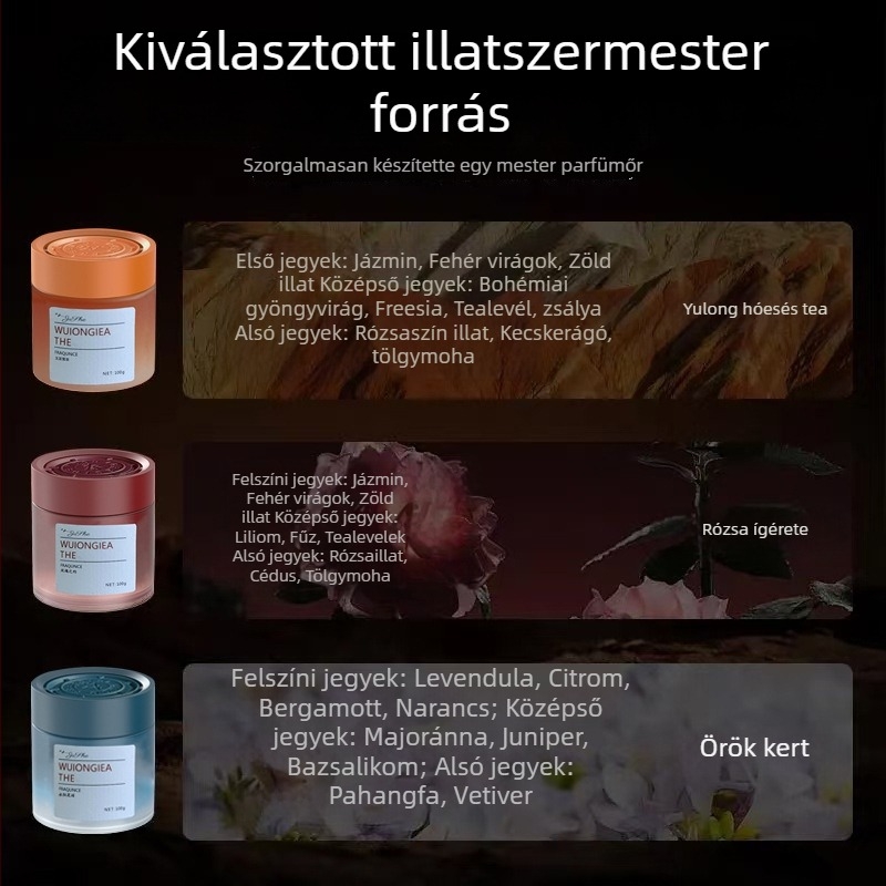 Philox Autó Aromaterápia: Szilárd Balzsam Dísz Üvegből Készült Parfum Tartóval, Yilan Illat, 61–90 Órán Át