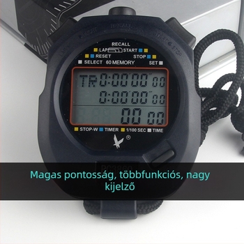 Tianfu elektronikus időmérő futópályára és edzésre, többfunkciós időmérő szünettel, 3 soros kijelző, ABS vízálló ház