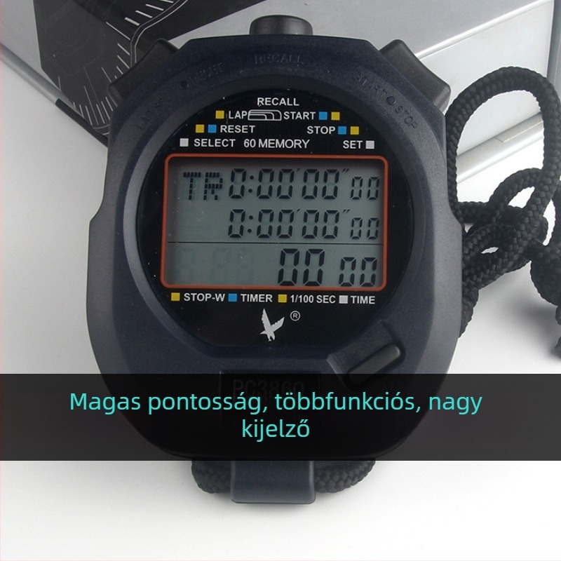 Tianfu elektronikus időmérő futópályára és edzésre, többfunkciós időmérő szünettel, 3 soros kijelző, ABS vízálló ház