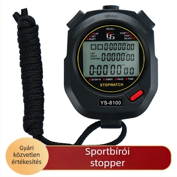 YS-810 elektronikus stopperóra sportos edzéshez és futáshoz, intervallum időmérés 10–100, játékvezető