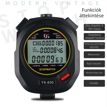 YS-810 elektronikus stopperóra sportos edzéshez és futáshoz, intervallum időmérés 10–100, játékvezető