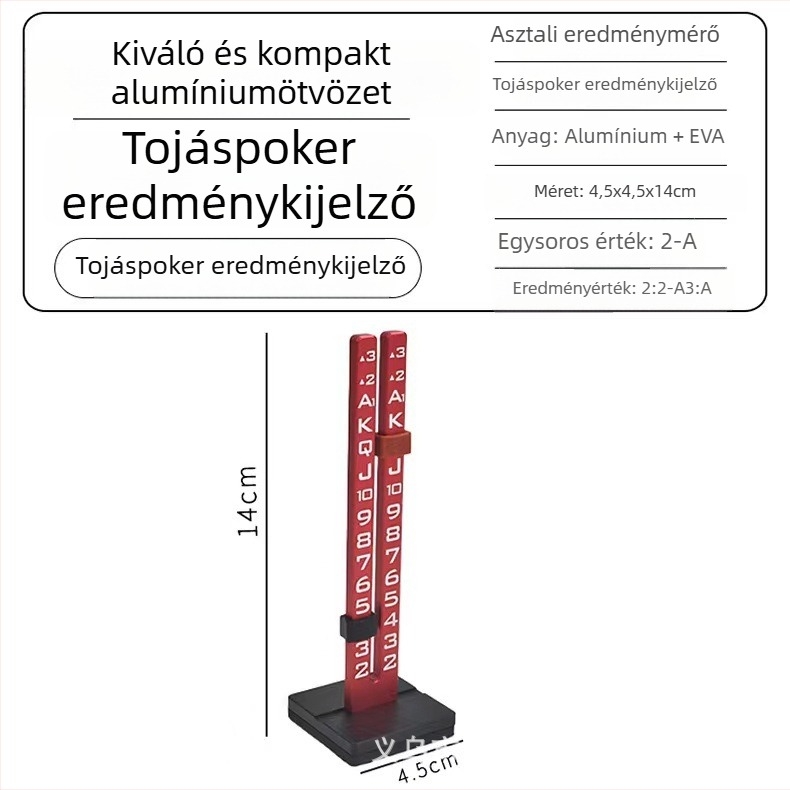 Alumíniumötvözetből készült ponttábla, logóval testreszabható, sakk- és kártyajátékokhoz, asztali használatra