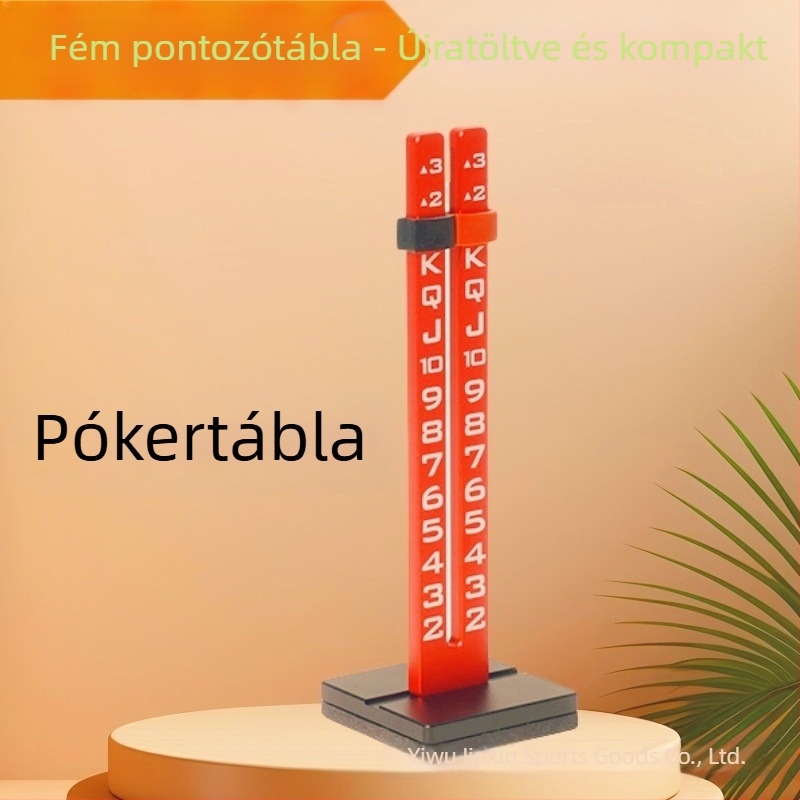Alumíniumötvözetből készült ponttábla, logóval testreszabható, sakk- és kártyajátékokhoz, asztali használatra