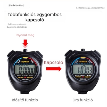 Többfunkciós digitális stopper sportidő méréséhez – diákoknak, testnevelőknek, bíróknak és edzőknek, atlétika és úszás