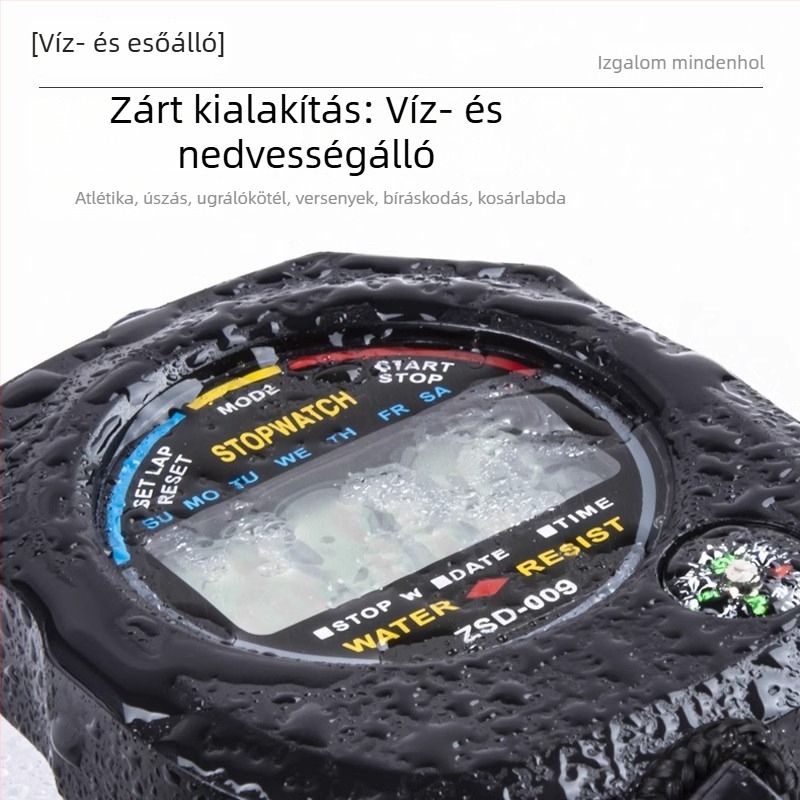 Többfunkciós digitális stopper sportidő méréséhez – diákoknak, testnevelőknek, bíróknak és edzőknek, atlétika és úszás