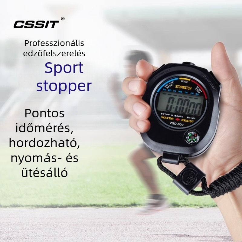 Többfunkciós digitális stopper sportidő méréséhez – diákoknak, testnevelőknek, bíróknak és edzőknek, atlétika és úszás