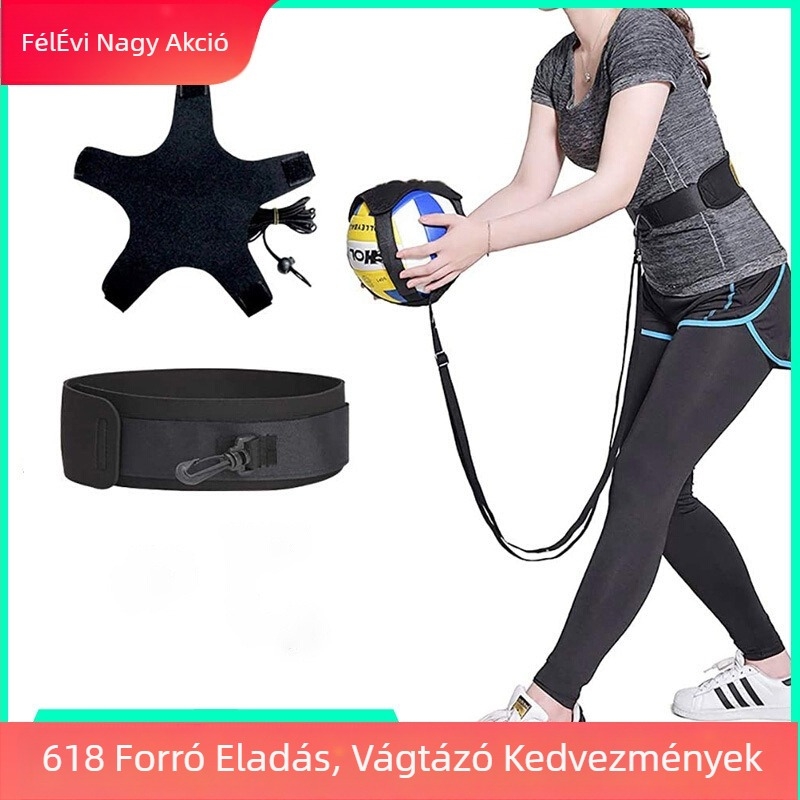 Röplabda-edzés segédeszköz Spike-labdával és állítható adogatókar — Anyag: diving cloth, Márka: Thunder Win Card