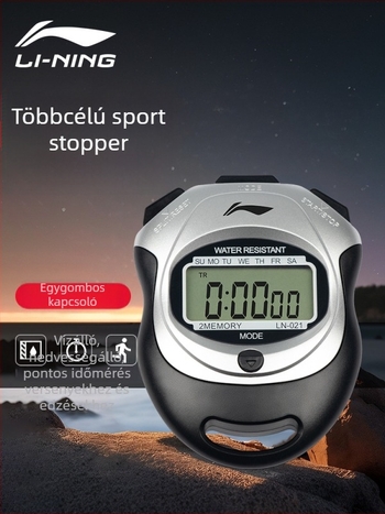 Li Ning elektronikus stopper ABS házzal, vízálló, szünet funkció, csúszásmentes (53 g, egy soros kijelző)