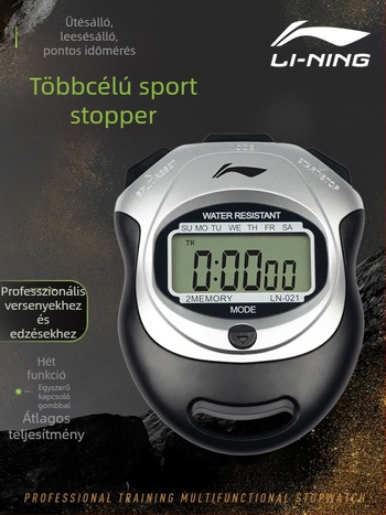 Li Ning elektronikus stopper ABS házzal, vízálló, szünet funkció, csúszásmentes (53 g, egy soros kijelző)