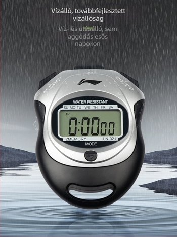 Li Ning elektronikus stopper ABS házzal, vízálló, szünet funkció, csúszásmentes (53 g, egy soros kijelző)