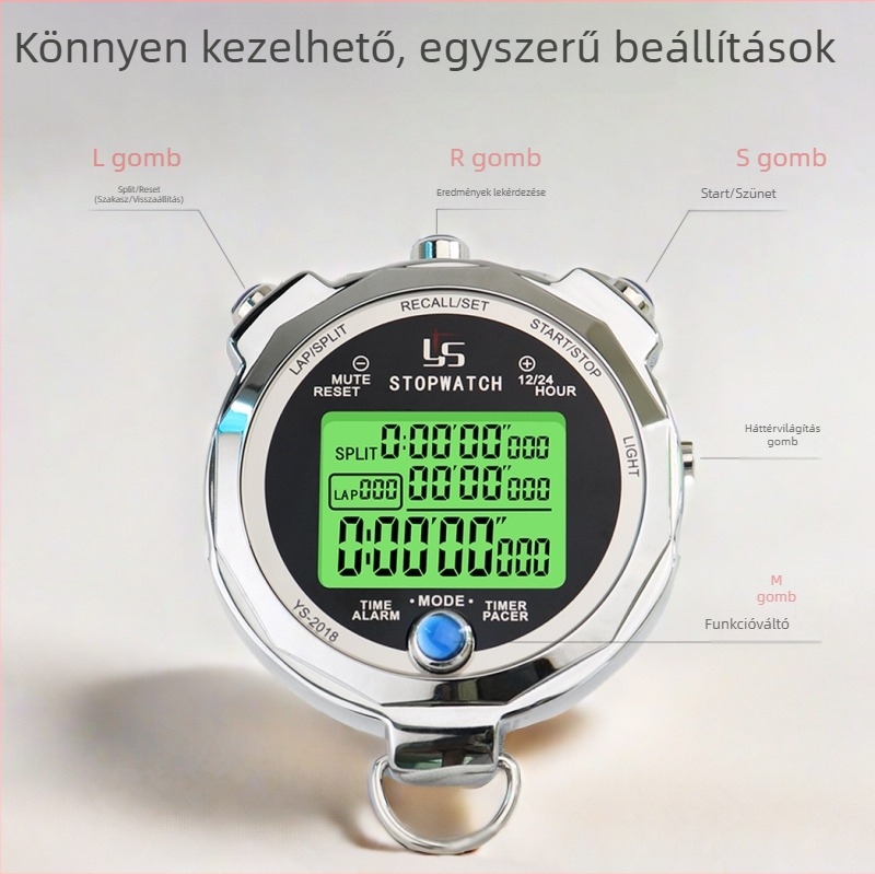 Edzőknek szánt mechanikus stopper, edzésidőzítő futáshoz és atlétikához