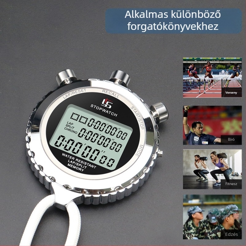 Edzőknek szánt mechanikus stopper, edzésidőzítő futáshoz és atlétikához