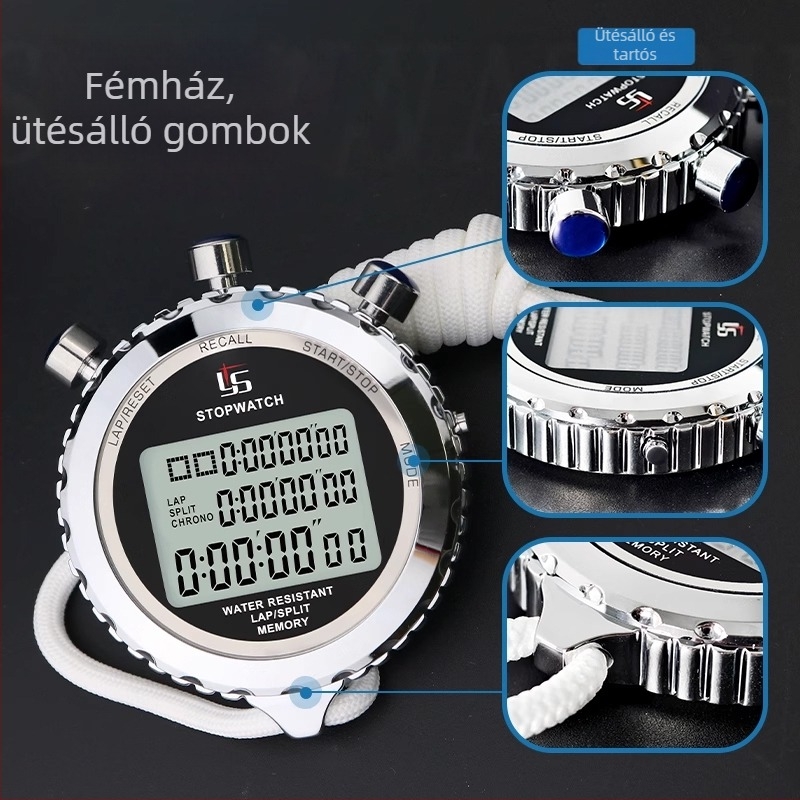 Edzőknek szánt mechanikus stopper, edzésidőzítő futáshoz és atlétikához