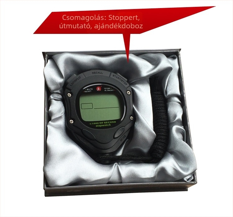 Többfunkciós elektronikus stopper/timer ABS testtel, szünet funkcióval, csúszásmentes felülettel, egysoros kijelző – Pursun
