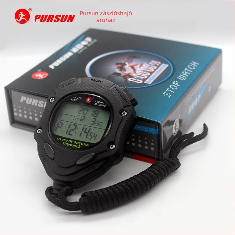 Többfunkciós elektronikus stopper/timer ABS testtel, szünet funkcióval, csúszásmentes felülettel, egysoros kijelző – Pursun