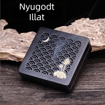 Zen stílusú autóillatosító tartó ebonfa anyagból, középkonzolhoz, üreges kivágással