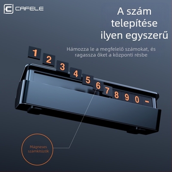 Ideiglenes parkolási szám tábla, alumíniumötvözet és ABS anyagból, ragasztós telepítés, modell Hide parking sign, logó nyomtatás elérhető