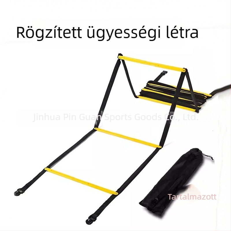 Rögzített ügyességi létra futball-edzéshez, gyorsasági létrával és kötél-létrával