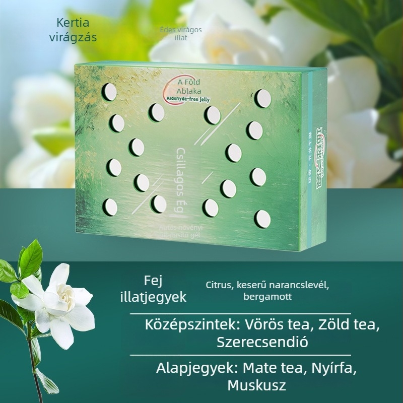 Autó aromaterápiás dísz jázmin illattal, párolgási idő 61–90 nap, üléshez rögzíthető