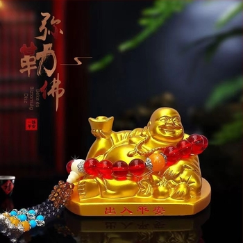 Maitreya Buddha autó dísz – gyanta, kínai hagyományos stílus, Beautiful Car márka, megőrzi a nyugalmat az autóban