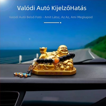 Maitreya Buddha autó dísz – gyanta, kínai hagyományos stílus, Beautiful Car márka, megőrzi a nyugalmat az autóban
