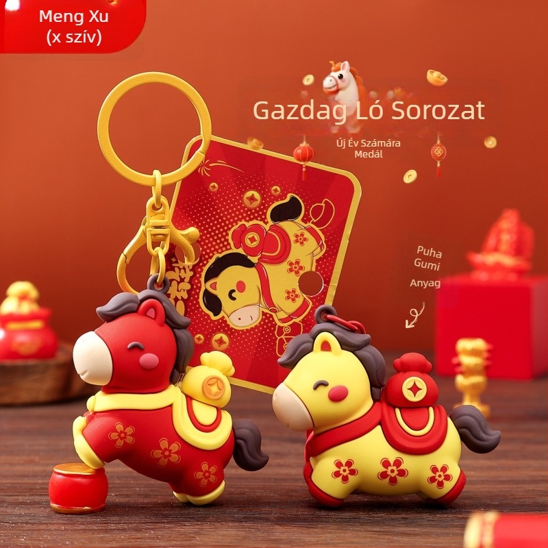 Kulcstartó Zodiákus Lóév – Újévi Stílus, Anyag: Puha Ragasztó