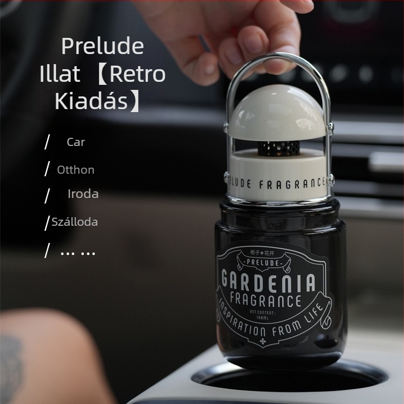 Autóillatosító Gardenia illattal, üveg tartóban, ülésre rögzíthető, illat több mint 90 napig