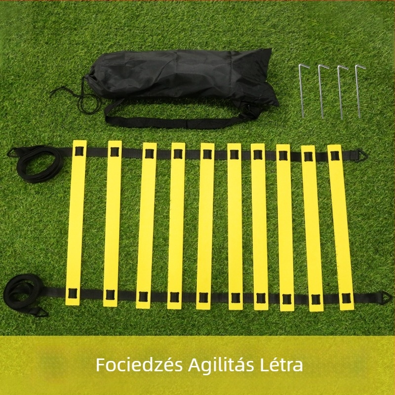 Ügyességi létra futball- és kosárlabda-edzéshez — ugrólétra, kötél-létra és puha létra a lábtechnikához és hopscotch gyakorlatokhoz