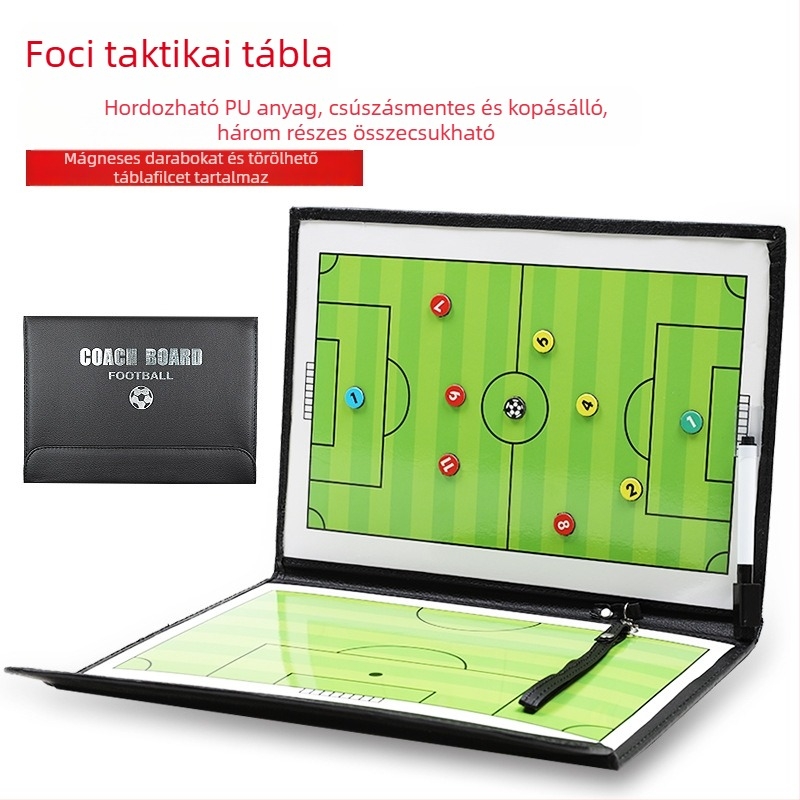 Kétoldalas mágneses futball-taktikai tábla játékvezetők és edzők számára