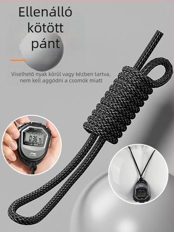 Li Ning elektronikus stopper sportversenyekhez – vízálló időmérő, pause funkció, ABS tokozás, 40 g, 2-pályás kijelző, futásra, kerékpározásra és labdajátékokra