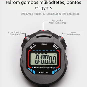 Elektronikus stopper-óra alumíniumötvözet testtel, vízálló, pause funkció, csúszásmentes, futáshoz