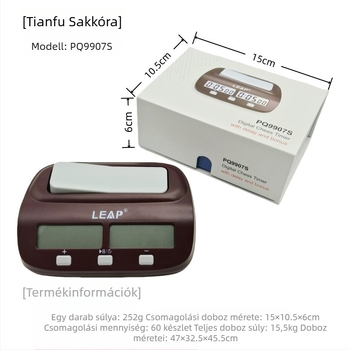 Elektronikus sakkidő-óra, ABS ház, 252 g, logónyomtatás elérhető, alkalmas sakkhoz és kártyajátékokhoz
