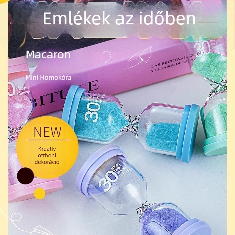 Üveg homokóra – oktatási időgazdálkodás, akasztós dísz, személyes ajándék diákoknak