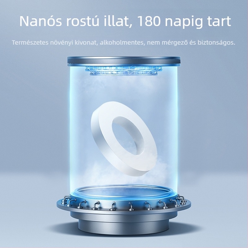 CHEGES napelemes autó aromaterápiás diffúzor forgó mechanizmussal, Freesia illat, kevesebb mint 5 ml, párolgási idő több mint 90 nap