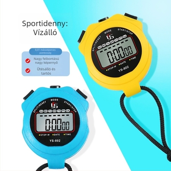 Yisheng Elektronikus stopper-időmérő – vízálló, szünet funkcióval, csúszásmentes ABS ház, egysoros kijelző