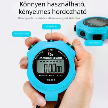 Yisheng Elektronikus stopper-időmérő – vízálló, szünet funkcióval, csúszásmentes ABS ház, egysoros kijelző