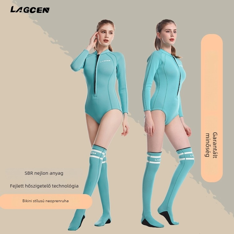 Lang Chen Női 2.5mm Neoprén Búvárruha Surf és Snorkeléshez — Meleg, Egyrészes