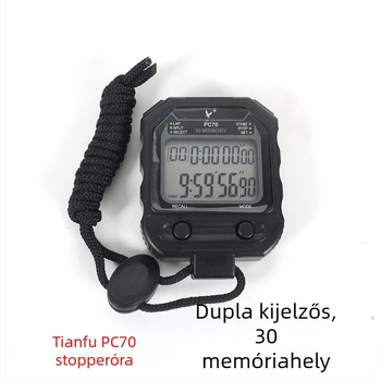 Professzionális futópálya stopper TF810 – vízálló, szünet funkció, csúszásmentes fém test, 1/2/3 soros kijelző