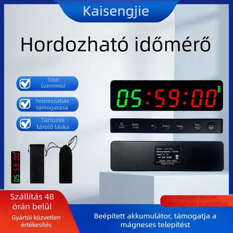 Elektronikus időmérő sporthoz ABS házban, nem vízálló, szünet funkció, tömeg 100 g (Anyag: ABS; Vízállóság: Nem; Szünet: Igen; Tömeg: 100 g)