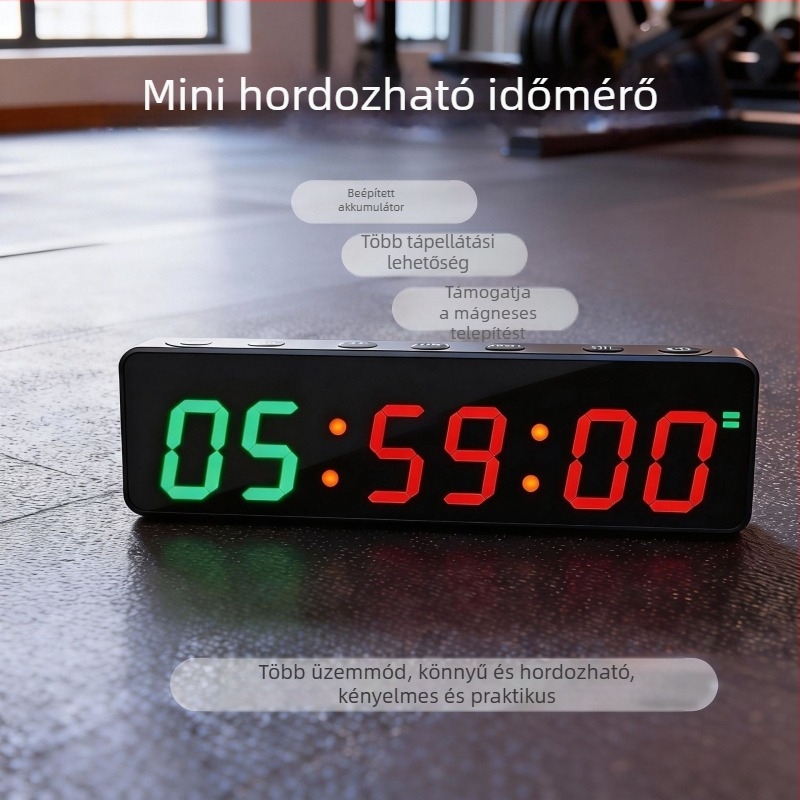 Elektronikus időmérő sporthoz ABS házban, nem vízálló, szünet funkció, tömeg 100 g (Anyag: ABS; Vízállóság: Nem; Szünet: Igen; Tömeg: 100 g)