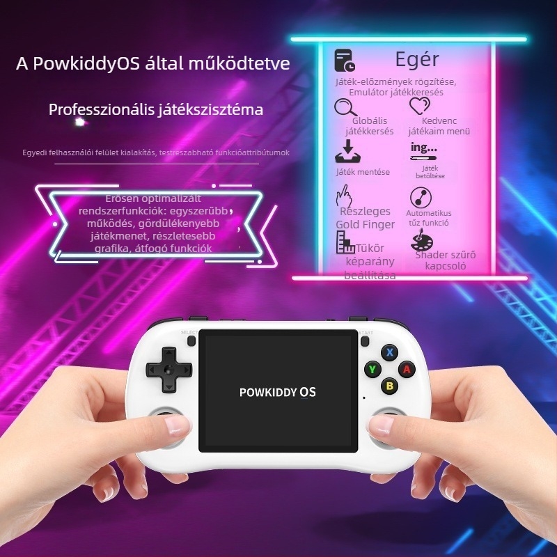 Powkiddy X35H hordozható retro játékkonzol vízszintes kijelzővel, nyílt forráskódú kézi eszköz GBA joystickkal
