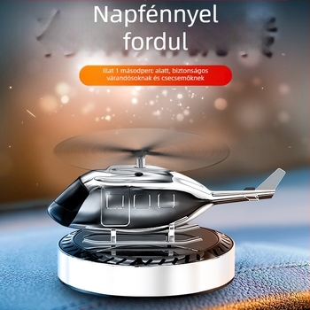Napelemes helikopter autóhoz – illatosító dísz, forgó belső dekoráció