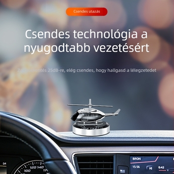 Napelemes helikopter autóhoz – illatosító dísz, forgó belső dekoráció