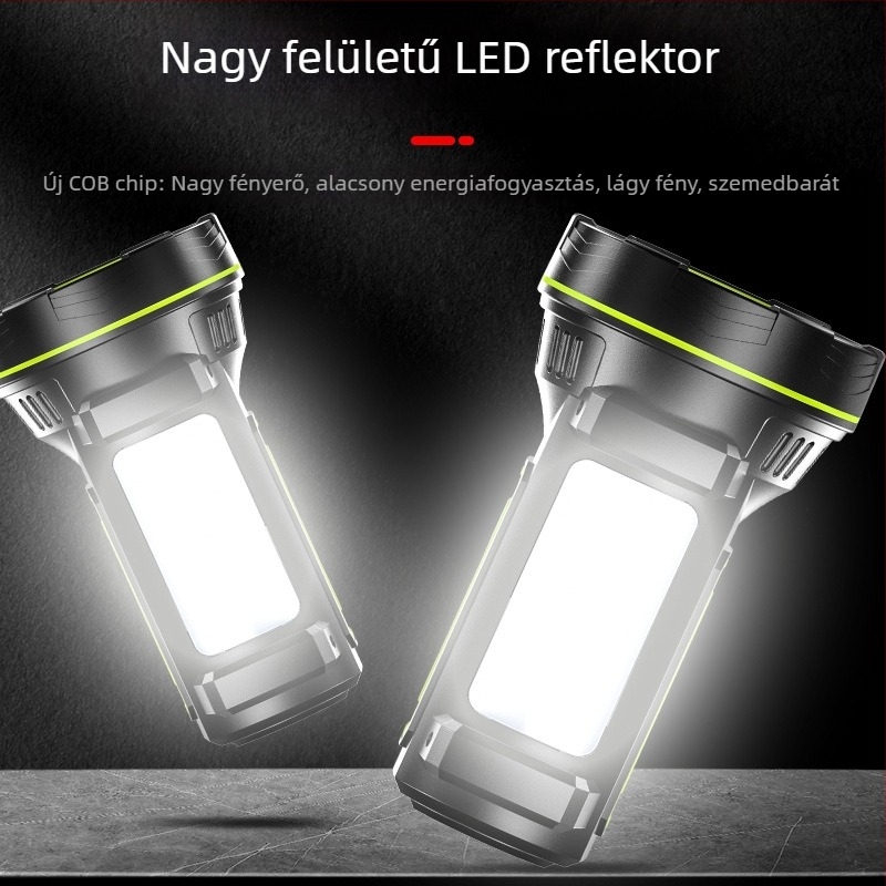 Kültéri hordozható LED keresőfény, 3W, 1200mAh akkumulátor, 200–500 m hatótávolság, újratölthető