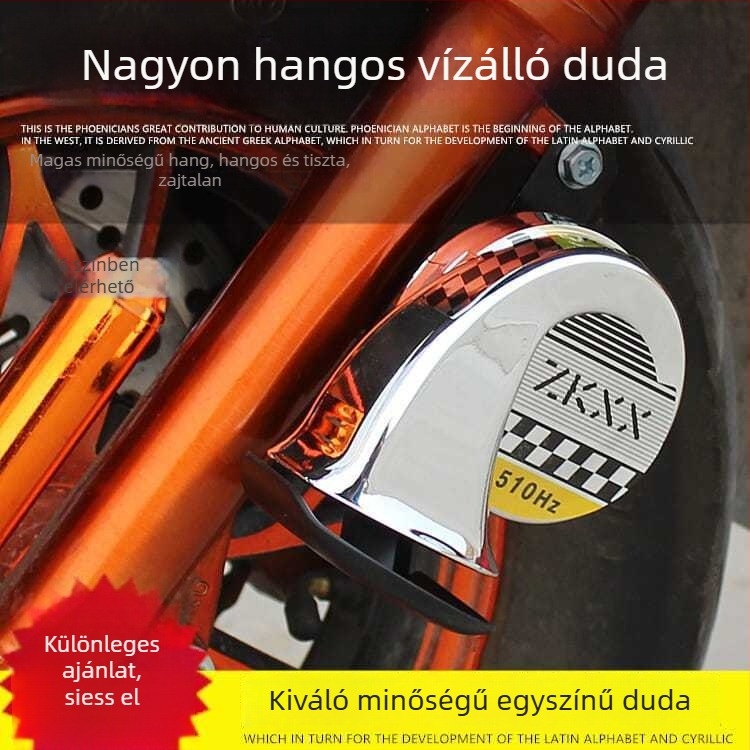 Motorkerékpár kürt Mojielong, 12V, PC ház